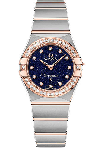 Omega Constellation Stainless Steel and Rose Gold 25 MM - Stainless Steel and Rose Gold Bracelet - Diamond Bezel - Blue Diamond Dial - 131.25.25.60.53.002