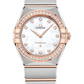 Omega Constellation Stainless Steel and Rose Gold 28 MM - Stainless Steel and Rose Gold Bracelet - Diamond Bezel - Mother-Of-Pearl Diamond Dial - 131.25.28.60.55.001