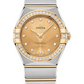 Omega Constellation Stainless Steel and Yellow Gold 28 MM - Stainless Steel and Yellow Gold Bracelet - Diamond Bezel - Champagne Diamond Dial - 131.25.28.60.58.001