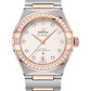 Omega Constellation Stainless Steel and Rose Gold 29 MM - Stainless Steel and Rose Gold Bracelet - Diamond Bezel - White Silvery Diamond Dial - 131.25.29.20.52.001