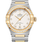 Omega Constellation Stainless Steel and Yellow Gold 29 MM - Stainless Steel and Yellow Gold Bracelet - Diamond Bezel - White Silvery Diamond Dial - 131.25.29.20.52.002