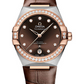 Omega Constellation Stainless Steel and Rose Gold 36 MM - Brown Leather Strap - Diamond Bezel - Brown Diamond Dial - 131.28.36.20.63.001