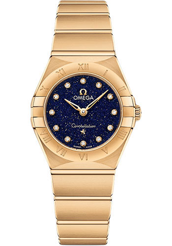 Omega Constellation Yellow Gold 25 MM - Yellow Gold Bracelet - Blue Diamond Dial - 131.50.25.60.53.001