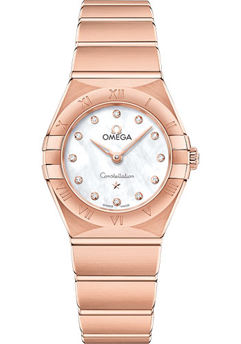 Omega Constellation Rose Gold 25 MM - Rose Gold Bracelet - Mother-Of-Pearl Diamond Dial - 131.50.25.60.55.001