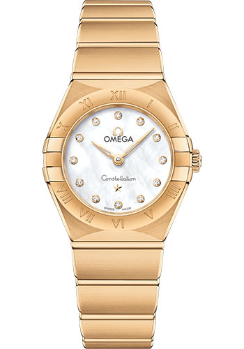 Omega Constellation Yellow Gold 25 MM - Yellow Gold Bracelet - Mother-Of-Pearl Diamond Dial - 131.50.25.60.55.002