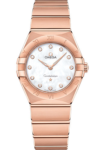 Omega Constellation Rose Gold 28 MM - Rose Gold Bracelet - Mother-Of-Pearl Diamond Dial - 131.50.28.60.55.001