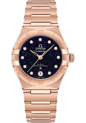 Omega Constellation Rose Gold 29 MM - Rose Gold Bracelet - Blue Diamond Dial - 131.50.29.20.53.003