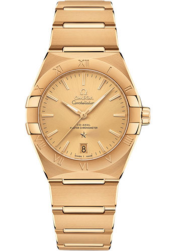 Omega Constellation Yellow Gold 36 MM - Yellow Gold Bracelet - Champagne Dial - 131.50.36.20.08.001