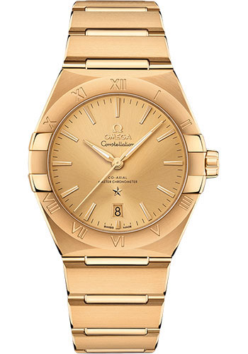 Omega Constellation Yellow Gold 39 MM - Yellow Gold Bracelet - Champagne Dial - 131.50.39.20.08.001