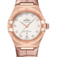 Omega Constellation Rose Gold 29 MM - Pink Leather Strap - White Silvery Diamond Dial - 131.53.29.20.52.002