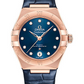 Omega Constellation Rose Gold 29 MM - Blue Leather Strap - Blue Diamond Dial - 131.53.29.20.53.002