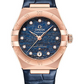 Omega Constellation Rose Gold 29 MM - Blue Leather Strap - Blue Diamond Dial - 131.53.29.20.99.001