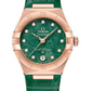 Omega Constellation Rose Gold 29 MM - Green Leather Strap - Green Diamond Dial - 131.53.29.20.99.002