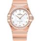 Omega Constellation Rose Gold 25 MM - Rose Gold Bracelet - Diamond Bezel - Mother-Of-Pearl Diamond Dial - 131.55.25.60.55.001