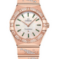 Omega Constellation Rose Gold 28 MM - Rose Gold Diamond Bracelet - Diamond Bezel - White Diamond Dial - 131.55.28.60.99.004