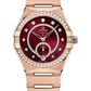 Omega Constellation Rose Gold 34 MM - Rose Gold Bracelet - Diamond Bezel - Burgundy Diamond Dial - 131.55.34.20.61.001