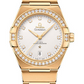 Omega Constellation Yellow Gold 39 MM - Yellow Gold Bracelet - Diamond Bezel - Silvery Diamond Dial - 131.55.39.20.52.002