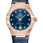 Omega Constellation Rose Gold 29 MM - Blue Leather Strap - Diamond Bezel - Blue Diamond Dial - 131.58.29.20.53.002