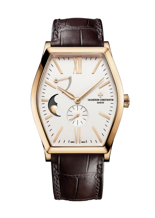 Vacheron Constantin Malte Pink Gold 42 x 36.7 MM - Brown Leather Strap - White Dial - 7000M/000R-B109