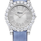 Chopard L'Heure Du Diamant White Gold 35.75 MM - Blue Strap - Diamond Bezel - Diamond Paved Dial - 139419-1601