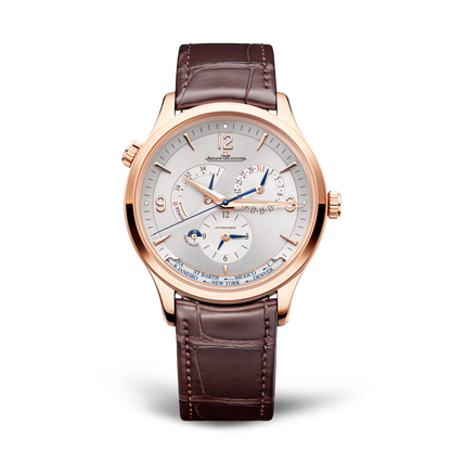 JLC - Master Control Geographic - 40 MM - Pink Gold - Silvered-Gray Dial - Brown Leather Strap - Q4122520