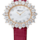 Chopard L'Heure Du Diamant Rose Gold 36 MM - Red Leather Strap - Diamond Bezel - Mother-Of-Pearl Dial  - @13A390-5100