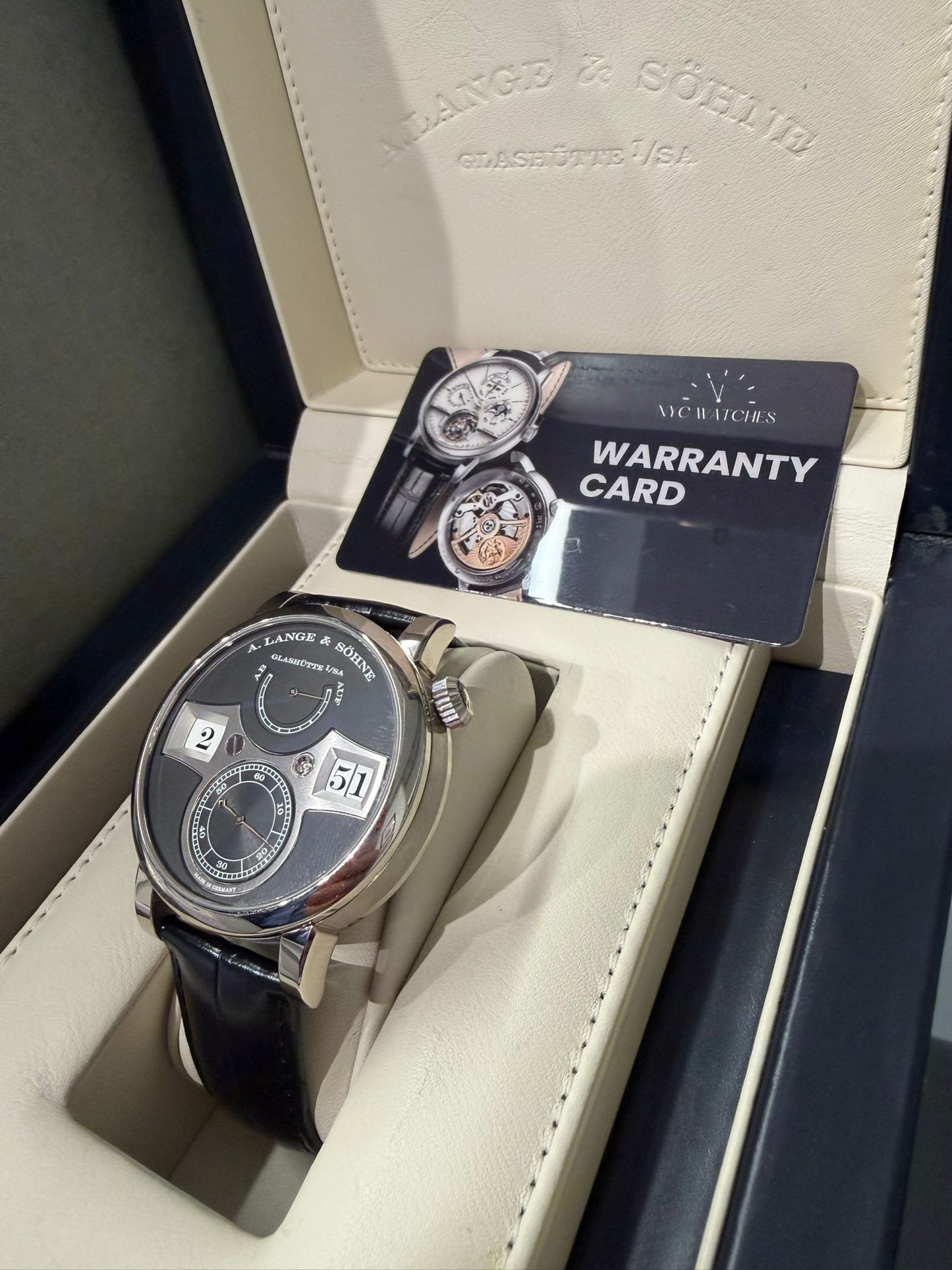 A.Lange & Söhne Zeitwerk - 41.9 MM - White Gold - Black Dial - 140.029