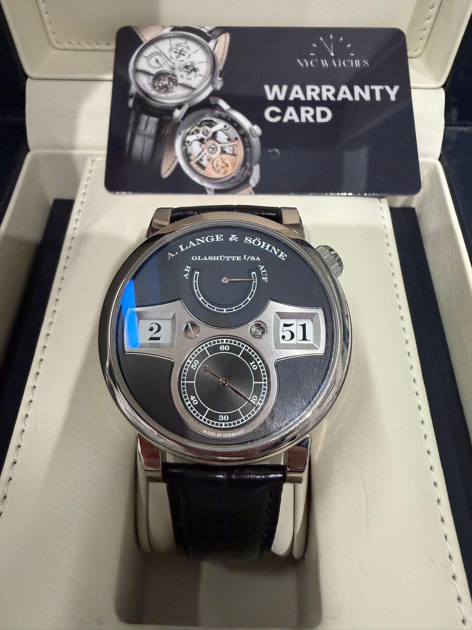 A.Lange & Söhne Zeitwerk - 41.9 MM - White Gold - Black Dial - 140.029