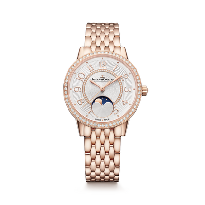 JLC - Rendez-Vous Classic Moon - 34 MM - Pink Gold - Silvered-Gray Guilloché Diamond Dial - Diamond-Set Bezel - Pink Gold Bracelet - Q3572131