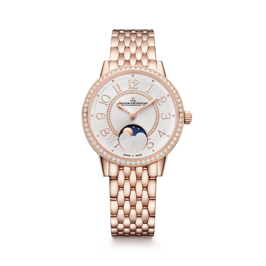 JLC - Rendez-Vous Classic Moon - 34 MM - Pink Gold - Silvered-Gray Guilloché Diamond Dial - Diamond-Set Bezel - Pink Gold Bracelet - Q3572131