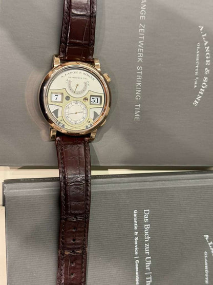 A.Lange & Söhne Zeitwerk Striking Time - 44.2 MM - Rose Gold - Silver Dial - 145.032