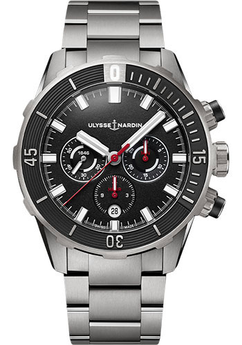 Ulysse Nardin Diver Titanium Case 44 MM - Steel Bracelet - Black Dial - 1503-170-7M/92