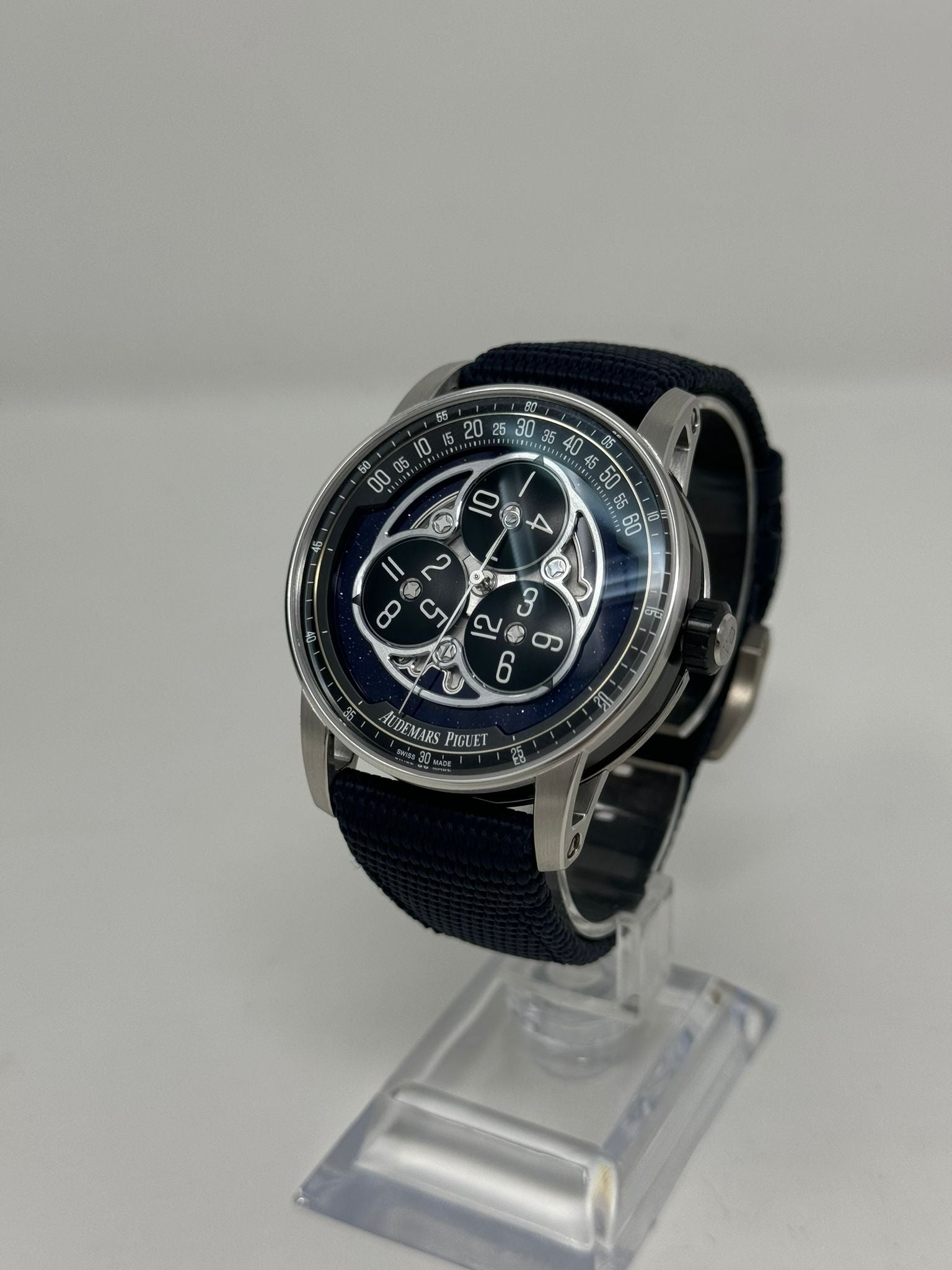 Audemars Piguet Code 11.59 Starwheel - 41 MM - Black Ceramic - White Gold Bezel - Blue Dial - Black Rubber Strap - 15212NB.OO.A002.KB.01