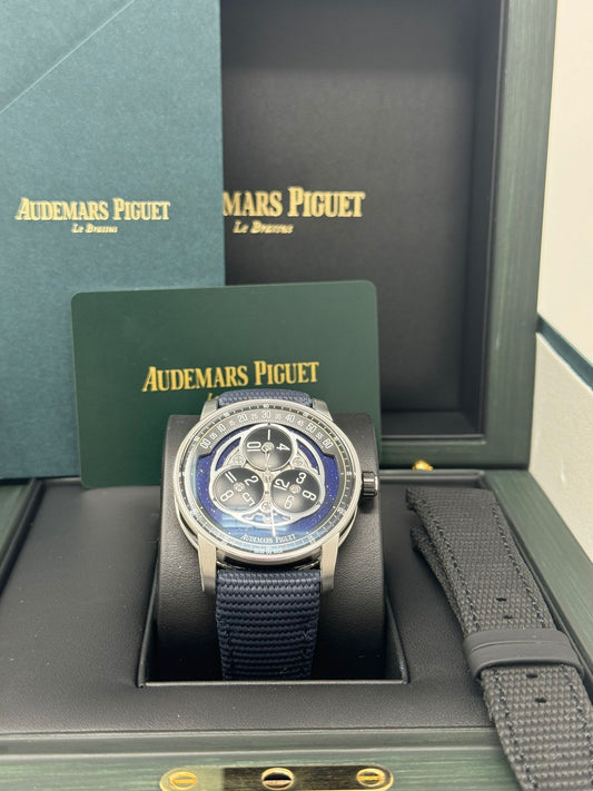 Audemars Piguet Code 11.59 Starwheel - 41 MM - Black Ceramic - White Gold Bezel - Blue Dial - Black Rubber Strap - 15212NB.OO.A002.KB.01