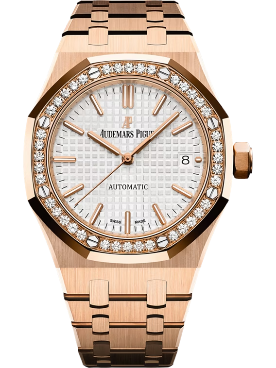 Audemars Piguet Royal Oak - 37 MM - Rose Gold - Diamond Bezel - Silver Dial - 15451OR.ZZ.1256OR.01