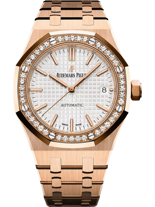 Audemars Piguet Royal Oak - 37 MM - Rose Gold - Diamond Bezel - Silver Dial - 15451OR.ZZ.1256OR.01