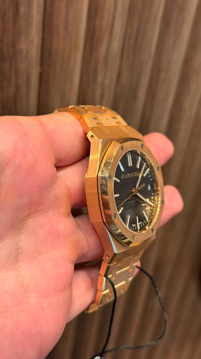 Audemars Piguet Royal Oak 50th Anniversary Pink Gold Selfwinding 41 MM - Pink Gold Bracelet - Black Dial - 15510OR.OO.1320OR.02