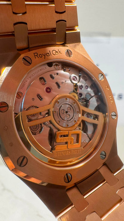 Audemars Piguet Royal Oak 50th Anniversary Pink Gold Selfwinding 41 MM - Pink Gold Bracelet - Black Dial - 15510OR.OO.1320OR.02