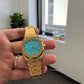Audemars Piguet - Royal Oak - 37 MM - Yellow Gold - Limited Edition - Turquoise Dial - 15550BA.OO.1356BA.01