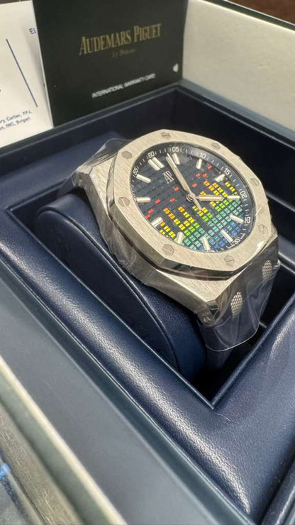 Audemars Piguet Royal Oak Offshore Titanium Selfwinding Music Edition 43 MM - Blue Rubber Strap - Blue Dial - 15600TI.OO.A343CA.01