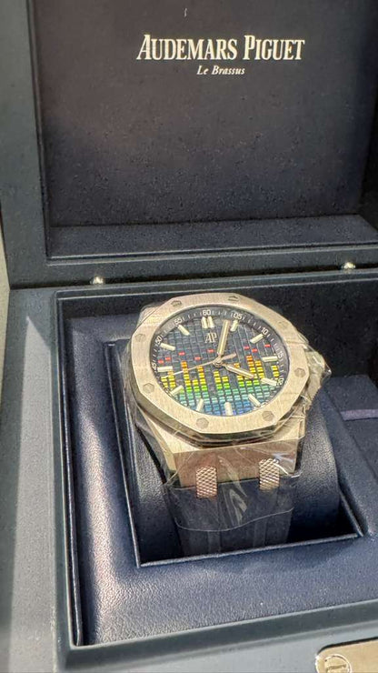 Audemars Piguet Royal Oak Offshore Titanium Selfwinding Music Edition 43 MM - Blue Rubber Strap - Blue Dial - 15600TI.OO.A343CA.01