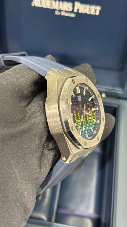 Audemars Piguet Royal Oak Offshore Titanium Selfwinding Music Edition 43 MM - Blue Rubber Strap - Blue Dial - 15600TI.OO.A343CA.01
