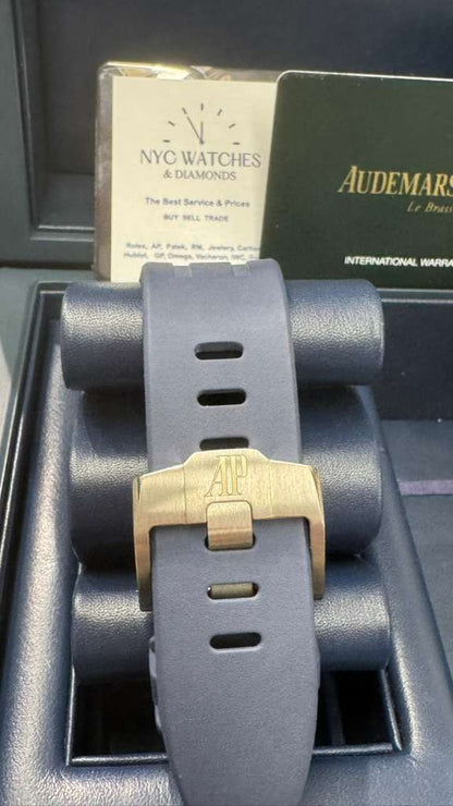 Audemars Piguet Royal Oak Offshore Titanium Selfwinding Music Edition 43 MM - Blue Rubber Strap - Blue Dial - 15600TI.OO.A343CA.01