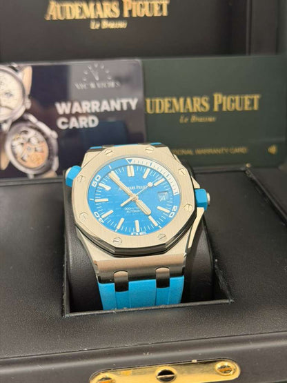 Audemars Piguet Royal Oak Offshore Diver - 42 MM - Stainless Steel - Turquoise Dial - Turquoise Rubber Strap - 15710ST.OO.A032CA.01