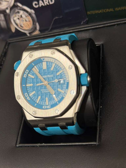 Audemars Piguet Royal Oak Offshore Diver - 42 MM - Stainless Steel - Turquoise Dial - Turquoise Rubber Strap - 15710ST.OO.A032CA.01