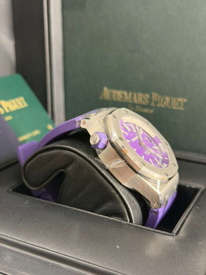 Audemars Piguet Royal Oak Offshore Diver - 42 MM - Stainless Steel - Purple Dial - Purple Rubber Strap - 15710ST.OO.A077CA.01
