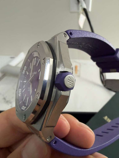 Audemars Piguet Royal Oak Offshore Diver - 42 MM - Stainless Steel - Purple Dial - Purple Rubber Strap - 15710ST.OO.A077CA.01