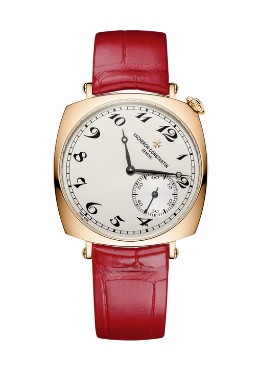 Vacheron Constantin Historiques American Pink Gold 36.5 x 36.5 MM - Red Leather Strap - White Dial - 1100S/000R-B430