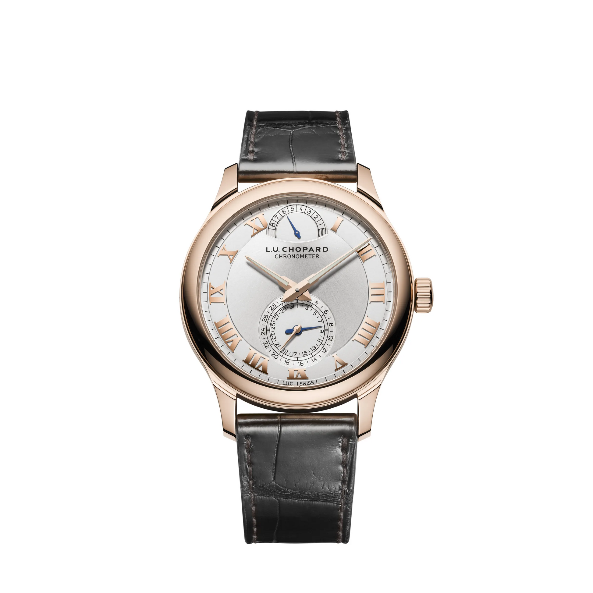 Chopard L.U.C 1937 Rose Gold 43 MM - Brown Alligator Strap - Silver Dial - 61926-500