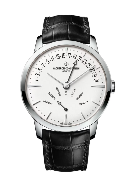 Vacheron Constantin Patrimony White Gold 42.5 MM - Black Leather Strap - White Dial - 4000U/000G-B112